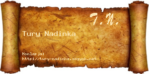 Tury Nadinka névjegykártya